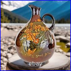 Royal Doulton Kingsware He's Jolly Good Fellow Globular Whisky Flask Jug 1923