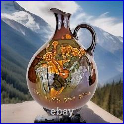 Royal Doulton Kingsware He's Jolly Good Fellow Globular Whisky Flask Jug 1923