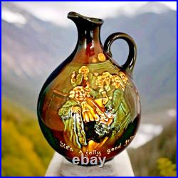Royal Doulton Kingsware He's Jolly Good Fellow Globular Whisky Flask Jug 1923