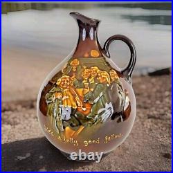 Royal Doulton Kingsware He's Jolly Good Fellow Globular Whisky Flask Jug 1923