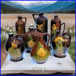 Royal Doulton Kingsware Memories Dewar's Whiskey Flask Decanter Bottle Jug 1906