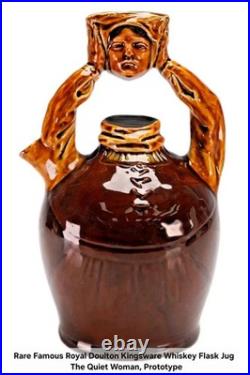 Royal Doulton Kingsware Memories Dewar's Whiskey Flask Decanter Bottle Jug 1906