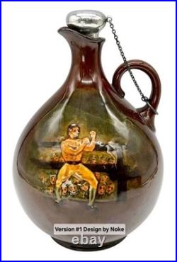 Royal Doulton Kingsware Mr. Pickwick Whiskey Flask Decanter Bottle Jug 1915