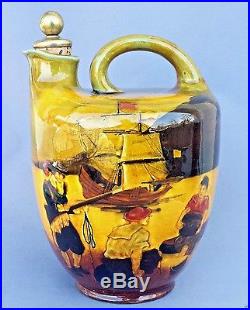 Royal Doulton Kingsware (the Pirates) Greenlees Brothers Whisky Flask Jug Ac1909