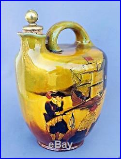 Royal Doulton Kingsware (the Pirates) Greenlees Brothers Whisky Flask Jug Ac1909