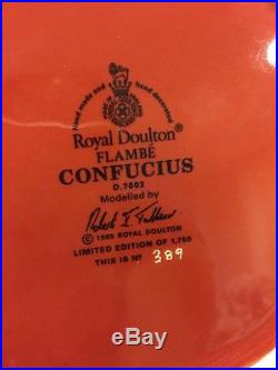 Royal Doulton LARGE FLAMBE CONFUCIUS JUG NIB WithCOA Mint! Rare! D7003