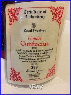 Royal Doulton LARGE FLAMBE CONFUCIUS JUG NIB WithCOA Mint! Rare! D7003