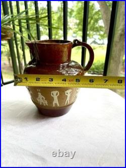 Royal Doulton Lambeth Egyptian Revival Stoneware Jugs and Teapot. 4 pieces