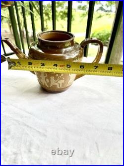 Royal Doulton Lambeth Egyptian Revival Stoneware Jugs and Teapot. 4 pieces