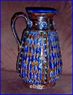 Royal Doulton Lambeth England Jug Pitcher Emily Welch Artist Circa 1880