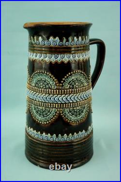 Royal Doulton Lambeth English Majolica ceramic Jug vase pitcher Bas-relief 1800
