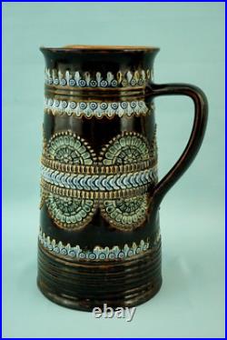 Royal Doulton Lambeth English Majolica ceramic Jug vase pitcher Bas-relief 1800