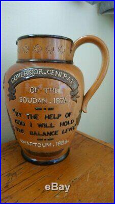 Royal Doulton Lambeth. General Gordon Commemorative Jug 1884. Sudan