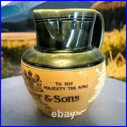 Royal Doulton Lambeth John Dewar & Sons Stoneware Pint Size Whisky Water Jug