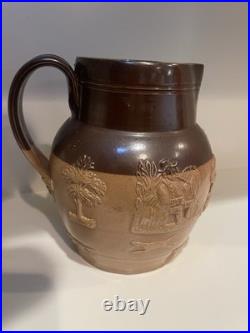 Royal Doulton Lameth Stoneware Hunting Scene Water Pitcher 1901-ANTIQUE