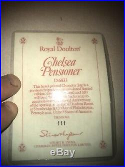 Royal Doulton Large Character Jug Chelsea Pensioner D6933 #111 Ltd. Ed. Of 250