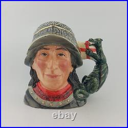 Royal Doulton Large Character Jug D7129 St George Lawleys with CoA 8015 RD