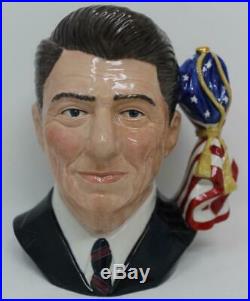 Royal Doulton Large Character Jug Ronald Reagan D6718 1353/2000 with COA & Box