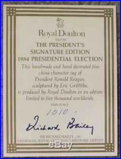 Royal Doulton Large Character Jug Ronald Reagan D6718 Ltd Ed 1010/2000 with COA
