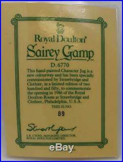 Royal Doulton Large Character Jug Sairey Gamp Colourway D6770 Ltd Ed 89/250 COA