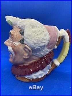 Royal Doulton Large Character Jug! The White Haired Clown! D6322! Mint! Rare