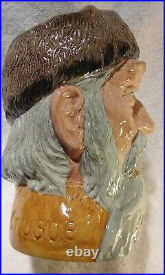 Royal Doulton Large Character Toby Jug Robinson Crusoe D6532 Footprint Version