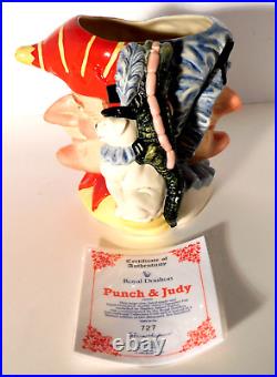Royal Doulton Large Punch and Judy Toby Mug Jug COA D6946 MINT