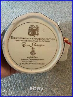 Royal Doulton Large Ronald Reagan 1984 Presidential Mug Jug Box Papers /5000