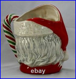 Royal Doulton Large Santa Claus Toby Jug Green + White Candy Cane Handle D6840
