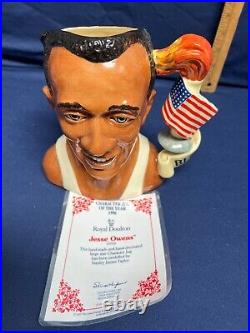 Royal Doulton Large Toby Mug Jesse Owens Olympic Champion 1996 D7019 with COA