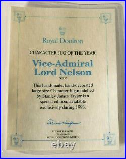 Royal Doulton Large Vice Admiral Lord Nelson Toby Mug Jug D6932 1993 MINT