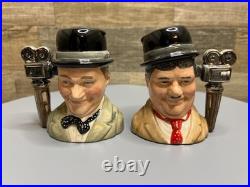 Royal Doulton Laurel & Hardy Small Character Toby Jugs Limited Edition /3500