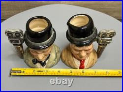 Royal Doulton Laurel & Hardy Small Character Toby Jugs Limited Edition /3500