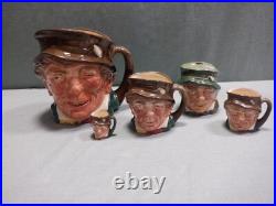 Royal Doulton Lot of 4 Paddy Character Jugs+Ashpot D5753 D5768 D6042 D6145 D5926