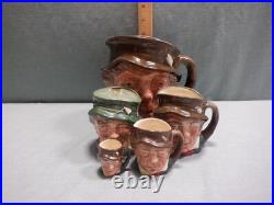 Royal Doulton Lot of 4 Paddy Character Jugs+Ashpot D5753 D5768 D6042 D6145 D5926