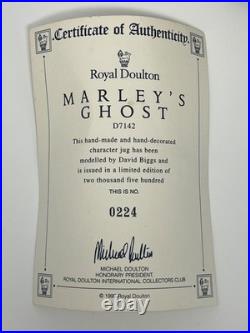 Royal Doulton Marley's Ghost Character Jug D7142 Dickens A Christmas Carol COA