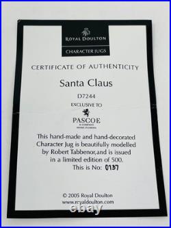 Royal Doulton Mini LE 137/500 SANTA withTREE WREATH Handle #D7244 Jug 2.75 COA