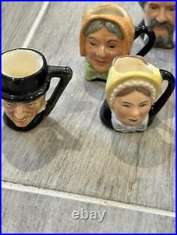 Royal Doulton Miniature Charles Dickens Hand Painted Jugs Lot