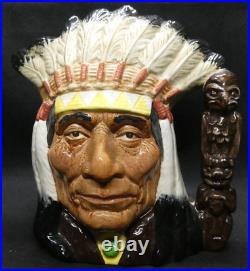 Royal Doulton North American Indian D6611 Large Character Jug 19.5cm tall