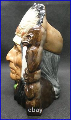 Royal Doulton North American Indian D6611 Large Character Jug 19.5cm tall