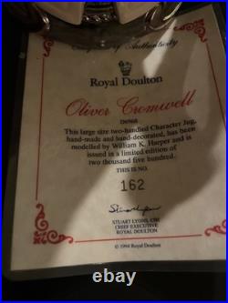 Royal Doulton Oliver Cromwell Toby Jug Limited Edition #162/2500 Dbl Handle
