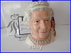 Royal Doulton Queen Elizabeth II Large Size Character Jug D7256 With Box