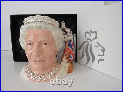 Royal Doulton Queen Elizabeth II Large Size Character Jug D7256 With Box