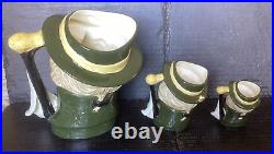 Royal Doulton Regency Beau character jug set Large, Small and Mini
