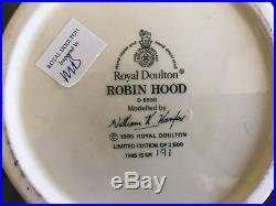 Royal Doulton Robin Hood D6998 Large Two-Handled Character Jug 1995 with COA #191