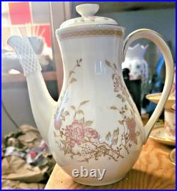 Royal Doulton Romance Lisette Coffee Set 6 Cups Saucers, Pot & Jug VGC