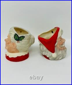 Royal Doulton SANTA #D6900 & MRS. CLAUS #D6922 Wreath Handle Mini Toby Jugs 3