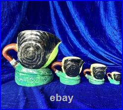 Royal Doulton Sairey Gamp Jugs, Large, Small, Mini, Tiny, Complete set