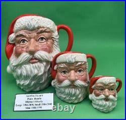 Royal Doulton'Santa Claus' Character Jug Trio, D6704, D6705, D6706