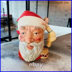 Royal Doulton Santa Claus Doll On Drum D6668 Large Character Jug 1981